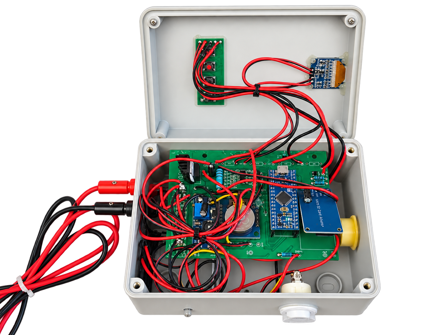 Integrated electronics inside a custom data logger enclosure